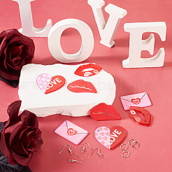 Набор для самостоятельного изготовления акриловых сережек-подвесок в форме сердца ко Дню святого Валентина&nbsp;DIY-TA0009-29