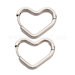 201 серьги-кольца в форме сердца из нержавеющей стали&nbsp;EJEW-V001-01P