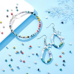 800 шт. нити синтетических бирюзовых бусин 10 цветов&nbsp;TURQ-NB0001-09