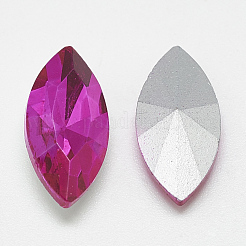 Cabochons en verre avec strass de dos avec point&nbsp;RGLA-T083-13x27mm-09