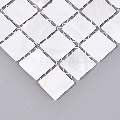 Cabochons en mosaïque de coquillages d'eau douce naturels&nbsp;SHEL-Q029-05C
