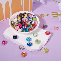 120 шт. 4 вида прозрачных и непрозрачных акриловых бусин европейского дизайна с большим отверстием&nbsp;PACR-TA0001-14