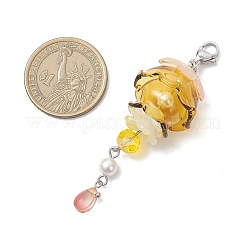 3 шт. подвески из ракушек медуз с жемчугом и стеклом&nbsp;HJEW-TA00436