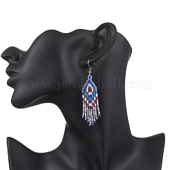 Pendientes colgantes de rombos de lapislázuli natural&nbsp;EJEW-MZ00567-01