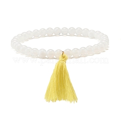 Set di bracciali elastici in giada mashan naturale ed ematite sintetica con perline rotonde&nbsp;BJEW-JB07505
