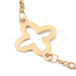 Bracelets à maillons en acier inoxydable 304 avec trèfle&nbsp;BJEW-JB06028