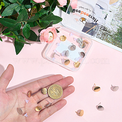 20 шт. 2-х цветные латунные серьги-гвоздики&nbsp;KK-BBC0023-11