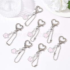 10 ciondolo decorativo in lega di vetro e acciaio inossidabile 304&nbsp;HJEW-YW00532