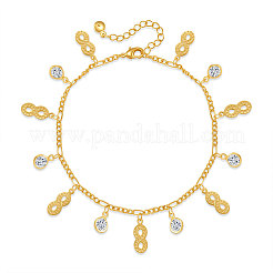 Браслеты на ногу с подвеской в виде бесконечности из латуни и страз для женщин&nbsp;FS-WG122D3-01