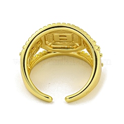 Манжеты из латуни с микро паве кубический цирконий для женщин&nbsp;RJEW-E294-04G-02