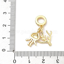 Латунь микропаве прозрачный кубический цирконий европейские подвески с подвесками&nbsp;KK-P345-46G