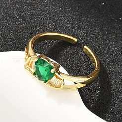 Bracciale aperto in ottone con pavé di zirconi cubici per la festa della mamma&nbsp;CU-CBACDF6-06G