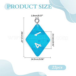 22шт подвески из прозрачной смолы&nbsp;RESI-ME0001-13