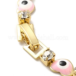 Zahnstangenplattierung Eisenherz & quadratische Gliederketten Armbänder&nbsp;BJEW-I300-03B