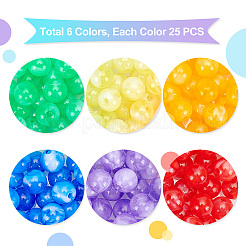150pcs 6 Farben Acrylperlen&nbsp;MACR-PH0001-39