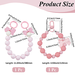 2 шт. 2 стиля бант из акриловых бусин&nbsp;HJEW-BBC0001-22