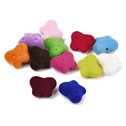 Флокированные непрозрачные акриловые бусины&nbsp;OACR-B051-01B