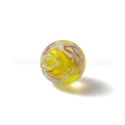 Ручная серебряная фольга стеклянные бусины Lampwork&nbsp;GLAA-WH0036-03C