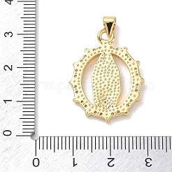 Pendentifs religieux en laiton sertis de micro-pavés de zircone cubique transparente&nbsp;KK-L268-020G-01