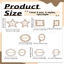 5 шт. 5 стиля пряжка из сплава для шарфа с кольцом для женщин и девочек&nbsp;AJEW-LP0010-50