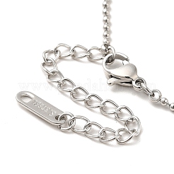 Halskette mit klarem Zirkonia-Tropfenanhänger und Kugelketten aus 304er Edelstahl für Damen&nbsp;LS-NJEW-H162-01P