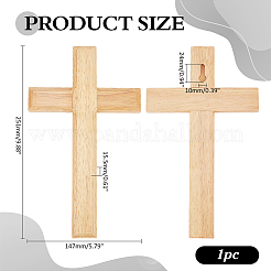 Wandanhänger aus Holz mit Kreuz&nbsp;WOOD-WH0124-148