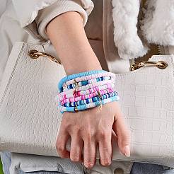 Комплекты эластичных браслетов из полимерной глины&nbsp;BJEW-SZ0001-54