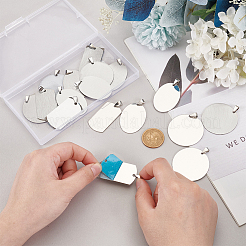 18 шт. 3 стиля 201 нержавеющая сталь штампованные пустые бирки подвески&nbsp;STAS-PH0005-63