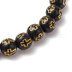 2 pz 2 colori perline acriliche braccialetti elastici&nbsp;BJEW-JB110106