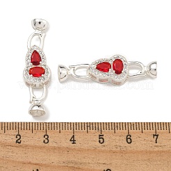 Messing Micro Pave klare Zirkonia Falte über Verschlüsse&nbsp;KK-U037-13P