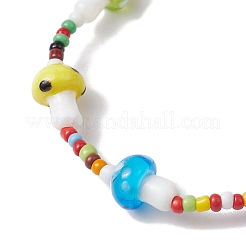 3 мм круглые стеклянные бусины и грибы&nbsp;BJEW-TA00523