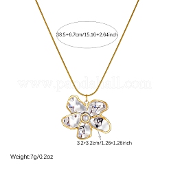 Collares con colgante de flor de acero inoxidable 304 bicolor para mujer&nbsp;WG5401F-02