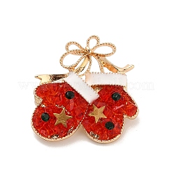 Рождественские булавки со стразами из сплава для рюкзака&nbsp;JEWB-C052-01C-KCG