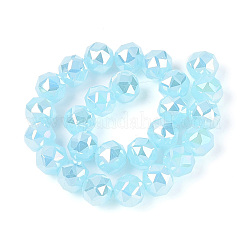 Нити из круглых бусин из искусственного нефрита с цветным покрытием&nbsp;EGLA-T029-8mm-12J-04