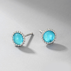 Aretes redondos planos con circonitas cúbicas&nbsp;TA4918