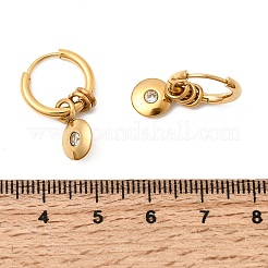 Pendientes de aro de acero inoxidable 304 con circonita cúbica transparente para mujer&nbsp;EJEW-K328-02G