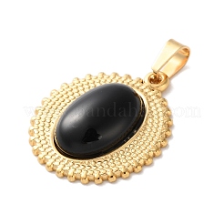 Подвески из натурального черного оникса (окрашенные и нагретые)&nbsp;STAS-C120-13G-05