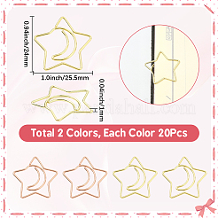 40 шт. 2 цвета железные скрепки&nbsp;AJEW-SP0002-98A
