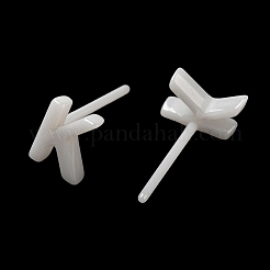 Orecchini a bottone in ceramica con zirconi e bioceramica ipoallergenica&nbsp;EJEW-F340-04K