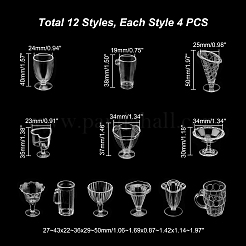 Juego de vasos de plástico transparente para juegos de comida 12pcs&nbsp;DIY-GA0003-21