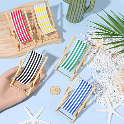 10 Stück 5 Farben Holz & Polyester Strandkorb&nbsp;DJEW-SC0001-21