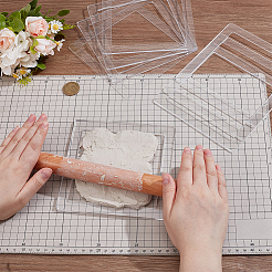 8 шт. набор рамок для катания из прозрачной акриловой глины&nbsp;DIY-BC0016-51