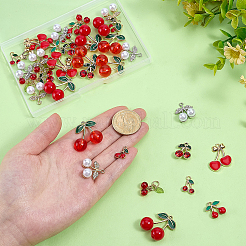 40 pendentif en alliage émail rouge et alliage strass&nbsp;FIND-PH0060-34
