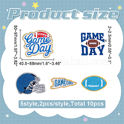 10 Stück Rugby-Handtuch-Stickerei-Stoff zum Aufbügeln/Aufnähen&nbsp;PATC-WR0001-08A