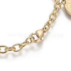 Braccialetti con ciondoli in acciaio inossidabile 304&nbsp;BJEW-F383-01G