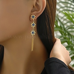 Преувеличенные серьги-гвоздики с кисточками из нержавеющей стали 201 от сглаза&nbsp;JC1062