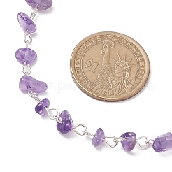Collares de cadena de eslabones con cristales de aventurina verde natural&nbsp;NJEW-JN05140