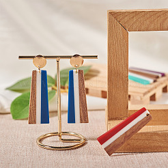 16шт 8 цвета непрозрачной смолы и подвески из орехового дерева&nbsp;RESI-BT0001-19