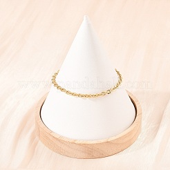 Женские браслеты-цепочки из нержавеющей стали 201 с овальными звеньями&nbsp;BJEW-G767-01F-G