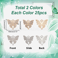 Pendenti con strass in lega 50 pz 2 colori&nbsp;FIND-HY0003-88